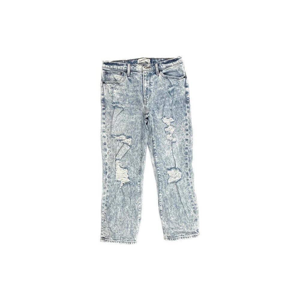Abercrombie & Fitch‎ The Boyfriend Distressed Womens size 6 Blue Acid Wash Jeans